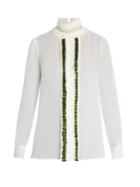 Preen By Thornton Bregazzi Ella Ruffled-collar Silk-georgette Blouse
