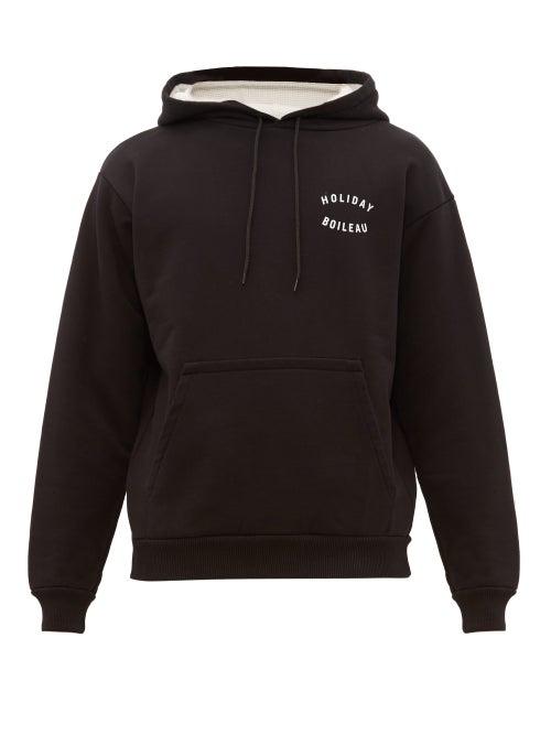 Matchesfashion.com Holiday Boileau - Logo Print Cotton Hooded Sweatshirt - Mens - Black