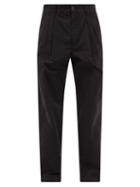 A.p.c. - Eddy Pleated Cotton-canvas Trousers - Mens - Black