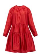 Matchesfashion.com No. 21 - Tiered Satin Dress - Womens - Red