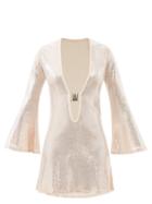 Dodo Bar Or - Jullie Sequinned Lam-jersey Mini Dress - Womens - Light Pink