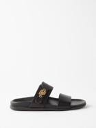 Ancient Greek Sandals - Latria Buckled Leather Sandals - Womens - Black