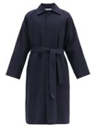 Matchesfashion.com Acne Studios - Oversized Belted Cotton-twill Trench Coat - Mens - Navy