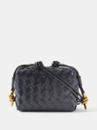 Bottega Veneta - Loop Mini Intrecciato-leather Cross-body Bag - Womens - Dark Blue