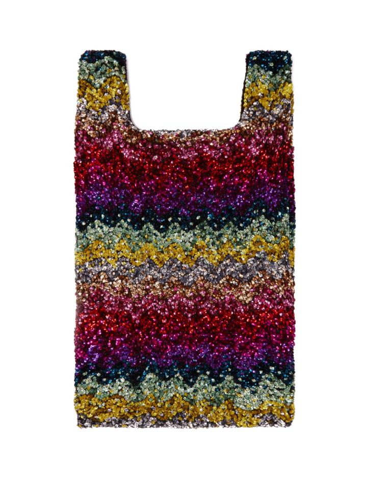 Ashish Rainbow Wave Sequin-embellished Cotton Tote