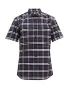 Matchesfashion.com Burberry - Simpson Checked Cotton-blend Poplin Shirt - Mens - Navy Multi