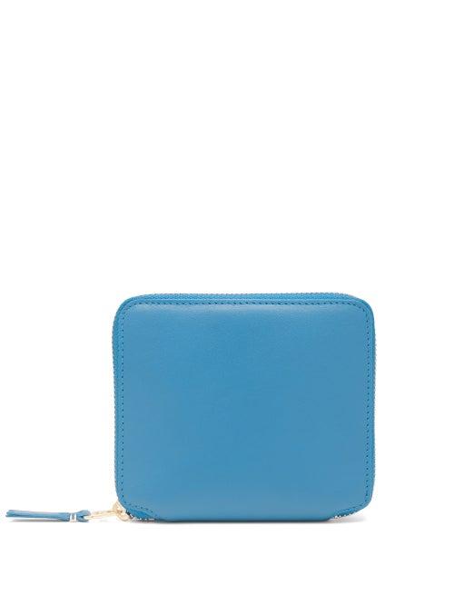 Matchesfashion.com Comme Des Garons Wallet - Zip-around Leather Wallet - Womens - Blue