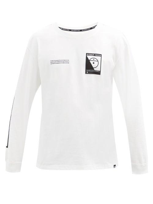 Matchesfashion.com The North Face - Steep Tech-print Cotton-jersey Long-sleeve T-shirt - Mens - White