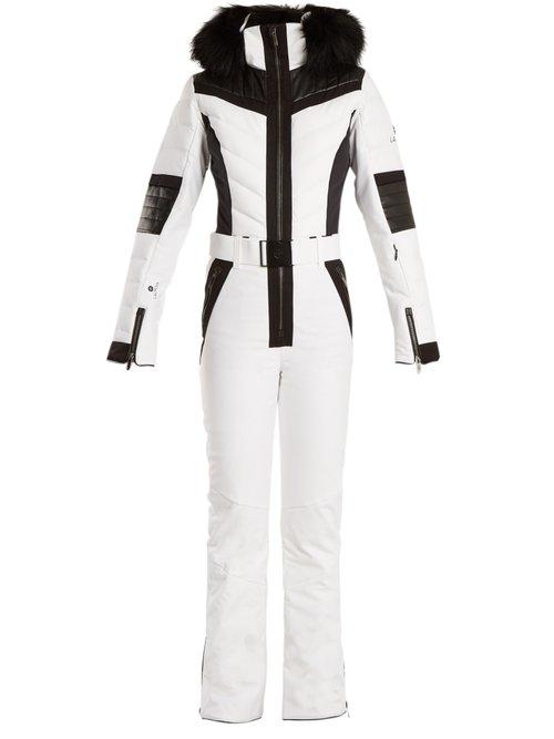 Matchesfashion.com Lacroix - Shine Fur Trimmed Bi Colour Technical Ski Suit - Womens - White Black