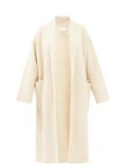 Lauren Manoogian - Shawl-lapel Brushed-knit Longline Cardigan - Womens - Cream