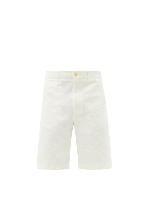 Matchesfashion.com Gucci - Gg-patch Cotton-twill Shorts - Mens - Cream