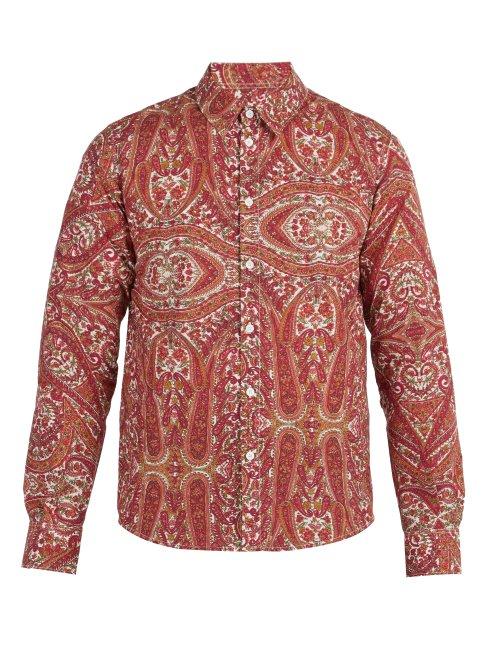 Matchesfashion.com Ditions M.r - Saint Germain Paisley Print Cotton Shirt - Mens - Burgundy