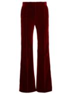 Matchesfashion.com Pallas X Claire Thomson-jonville - Digital Flared Velvet Trousers - Womens - Dark Red