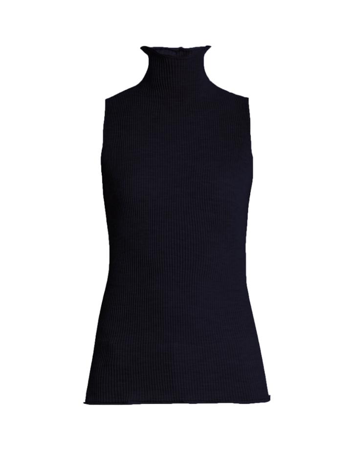 The Row Brianna Ribbed-knit Wool Sleeveless Sweater