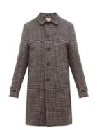 Matchesfashion.com Oliver Spencer - Canton Houndstooth Wool Overcoat - Mens - Light Brown