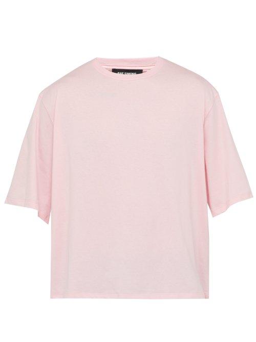 Matchesfashion.com Raf Simons - Boxy Mouth Guy Cotton T Shirt - Mens - Light Pink