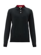 Matchesfashion.com Namacheko - Appliqu-patch Wool-blend Polo Sweater - Mens - Black