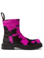 Camperlab - Eki Crazycow-print Calf-hair Leather Boots - Mens - Black Pink