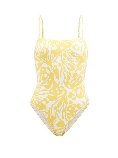 Matchesfashion.com Eres - Mantaray Coralsand-print Swimsuit - Womens - Yellow White