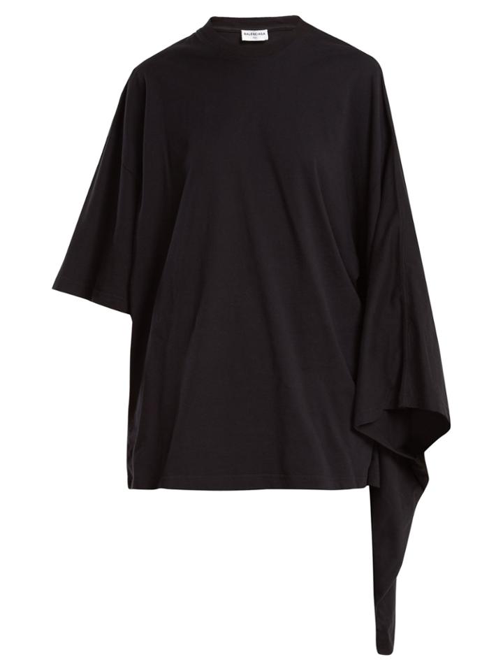 Balenciaga Round-neck Kimono-sleeved Cotton-jersey Top