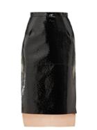 Matchesfashion.com No. 21 - Side Slit Laminated Embossed Dot Leather Skirt - Womens - Black