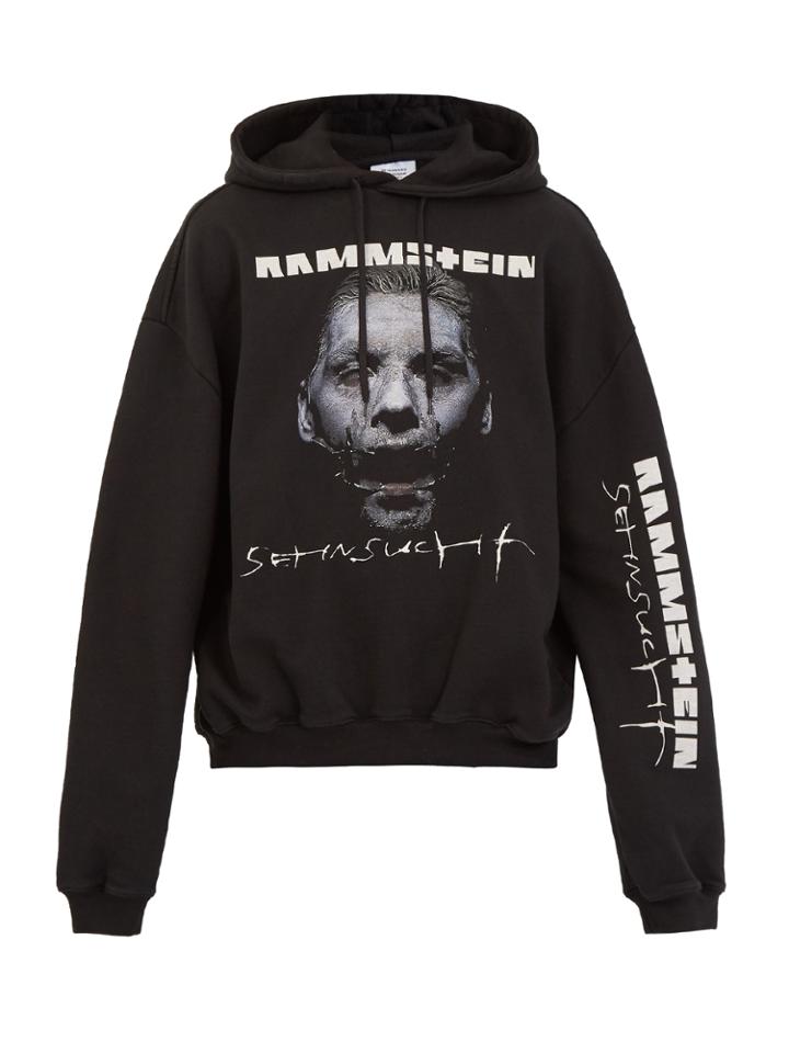 Vetements Trash Metal Hooded Cotton-blend Sweatshirt
