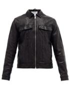 Matchesfashion.com Frame - Leather Trucker Jacket - Mens - Black