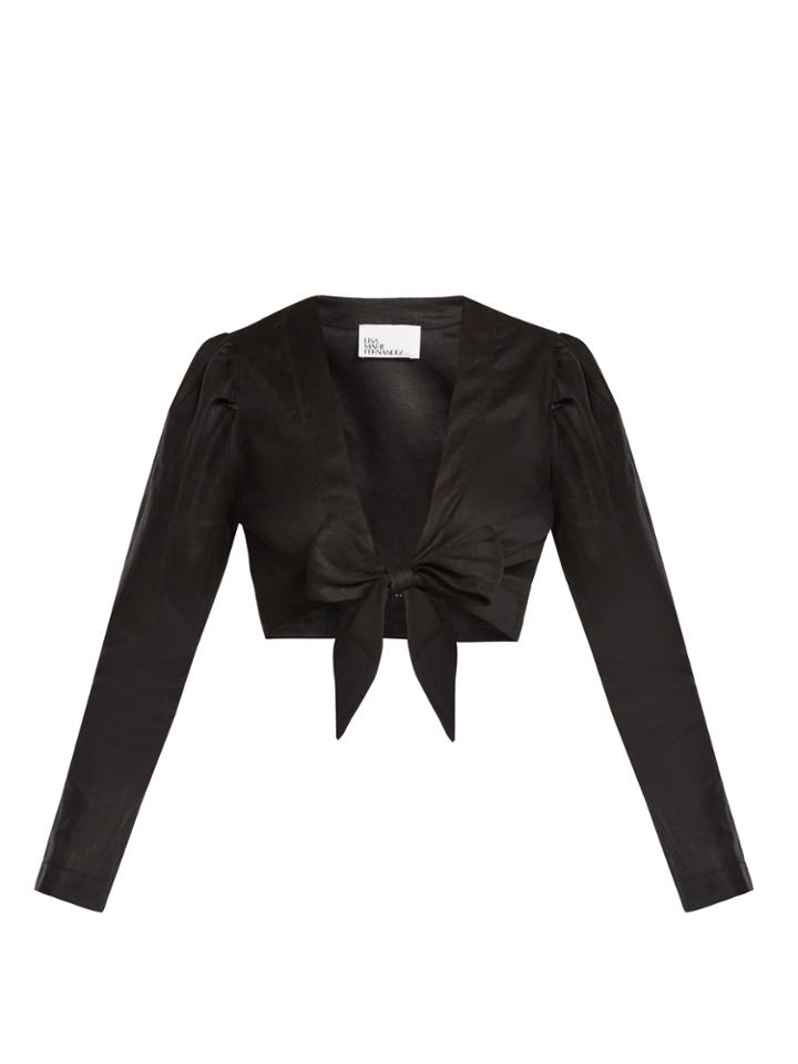 Lisa Marie Fernandez Puff-sleeve Linen Blouse