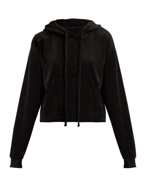 Matchesfashion.com The Upside - Hoya Velour Hooded Sweatshirt - Womens - Black