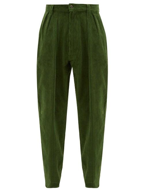 Matchesfashion.com E. Tautz - Chore Cotton Corduroy Tapered Trousers - Mens - Green