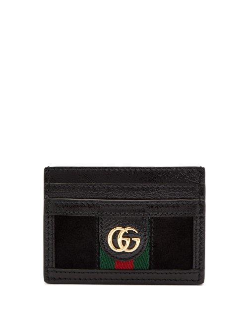 Matchesfashion.com Gucci - Ophidia Leather And Suede Cardholder - Womens - Black