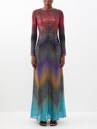 Missoni - Dgrad Metallic-knit Maxi Dress - Womens - Multi