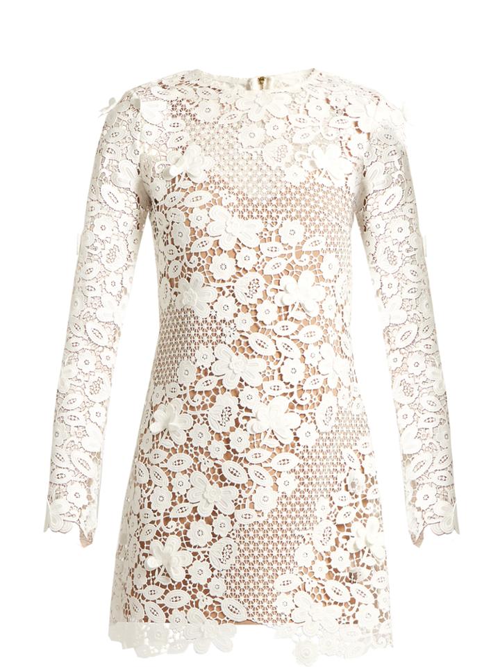 Self-portrait Floral Guipure-lace Mini Dress