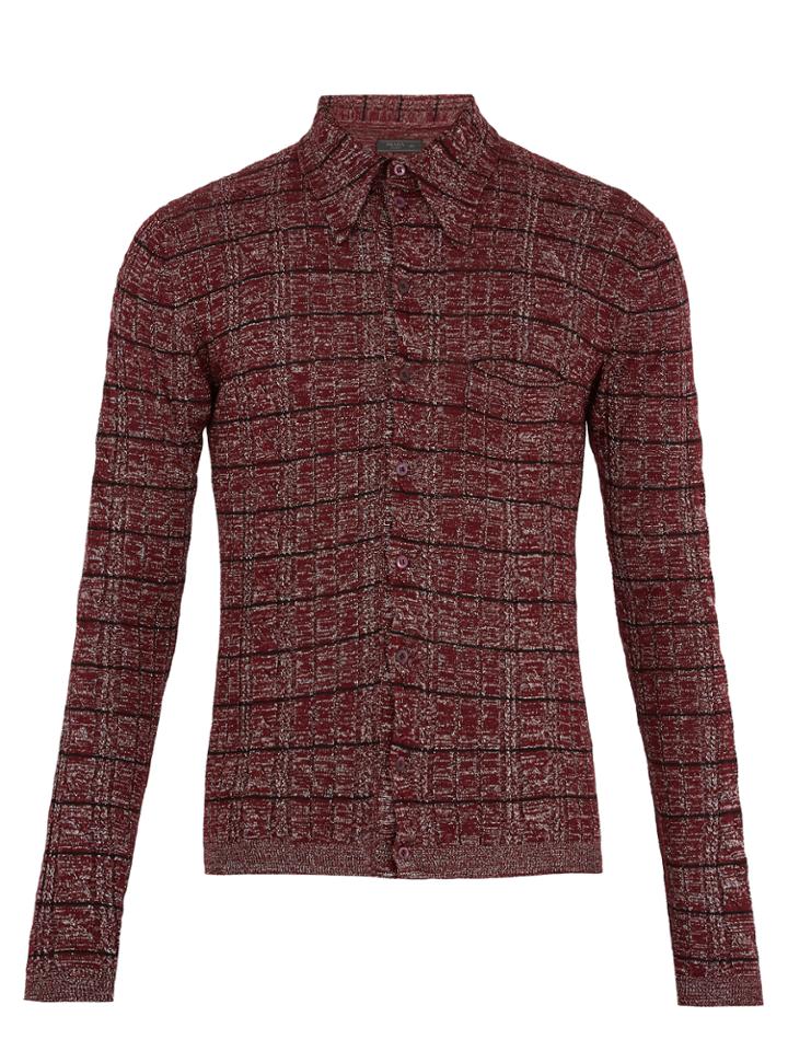 Prada Striped-knit Wool-blend Shirt