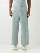Homme Pliss Issey Miyake - Technical-pleated Wide-leg Trousers - Mens - Blue