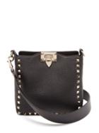 Matchesfashion.com Valentino - Rockstud Leather Mini Hobo Bag - Womens - Black