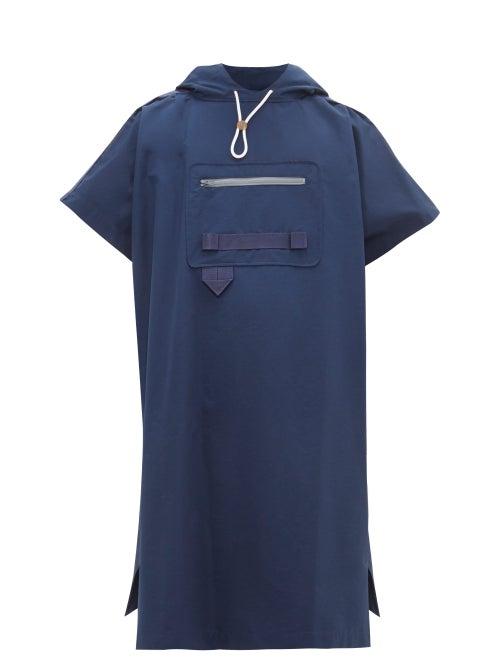 Matchesfashion.com Boramy Viguier - Cotton Blend Faille Cape - Mens - Navy
