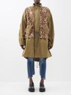 Junya Watanabe - Leopard-print Faux-fur And Cotton Parka Jacket - Womens - Khaki Multi