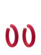 Matchesfashion.com Rebecca De Ravenel - Classic Cord Hoop Earrings - Womens - Pink