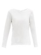Ladies Lingerie La Perla - Lace-trimmed Cotton-blend Jersey Pyjama Top - Womens - White
