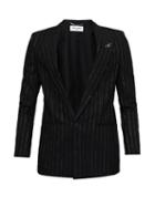 Saint Laurent - Pinstriped Twill Suit Jacket - Mens - Black Gold