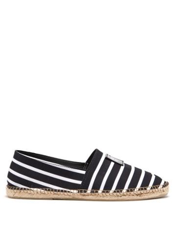 Mens Shoes More Joy By Christopher Kane - More Joy-patch Stripes Espadrilles - Mens - Black White