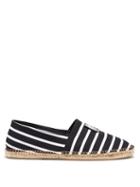 Mens Shoes More Joy By Christopher Kane - More Joy-patch Stripes Espadrilles - Mens - Black White