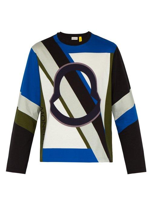 Matchesfashion.com 5 Moncler Craig Green - Logo Print Long Sleeved Cotton T Shirt - Mens - Multi
