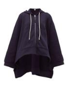 Matchesfashion.com Loewe - Oversized Cotton Jersey Hooded Sweatshirt - Womens - Blue
