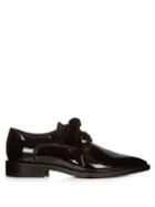 Lanvin Patent-leather And Velvet Lace-up Shoes