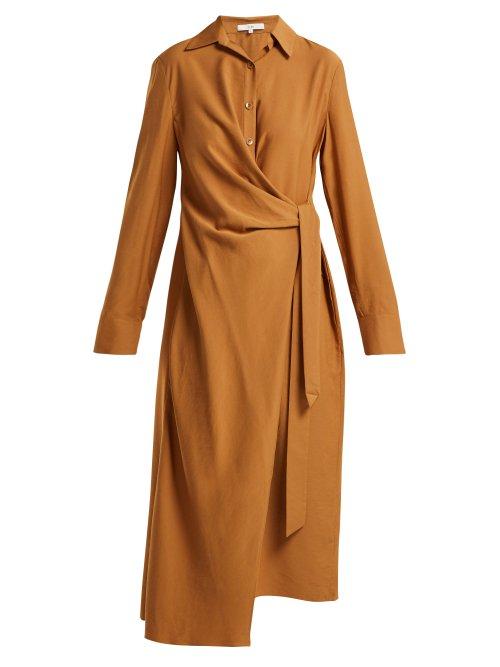 Matchesfashion.com Tibi - Twill Wrap Dress - Womens - Tan