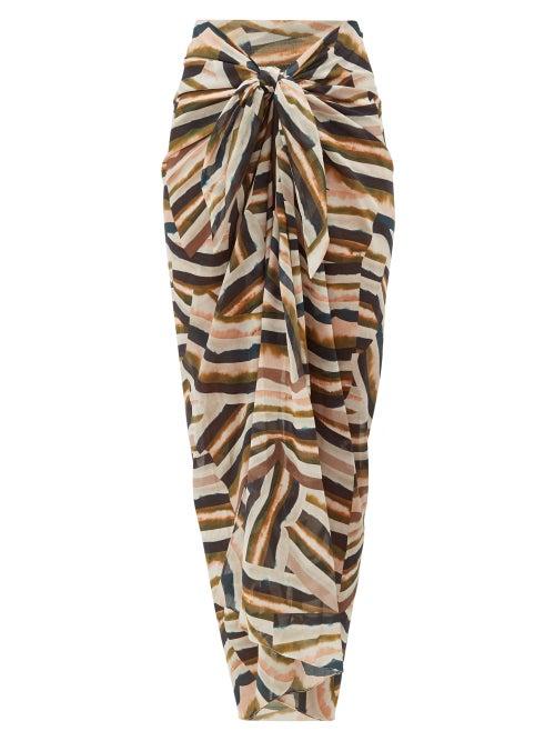 Matchesfashion.com On The Island By Marios Schwab - Cotton-voile Sarong - Womens - Pink Multi