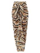 Matchesfashion.com On The Island By Marios Schwab - Cotton-voile Sarong - Womens - Pink Multi
