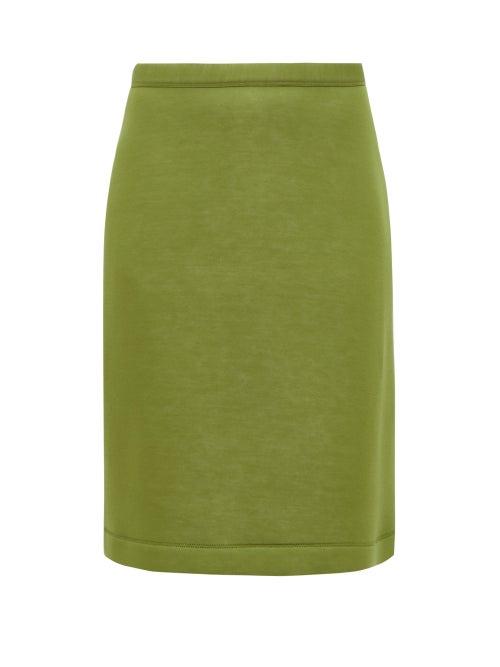 Matchesfashion.com Burberry - A Line Neoprene Skirt - Womens - Green